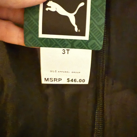 Puma Black Track Jacket with Pink Logo - Picture 2 of 3